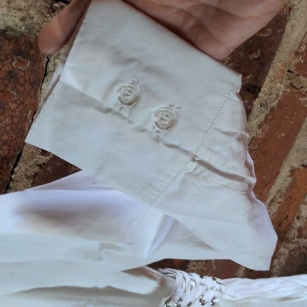 Ziggo Medium White Shirt Dress with‎ Cinch Waist - Picture 6 of 9